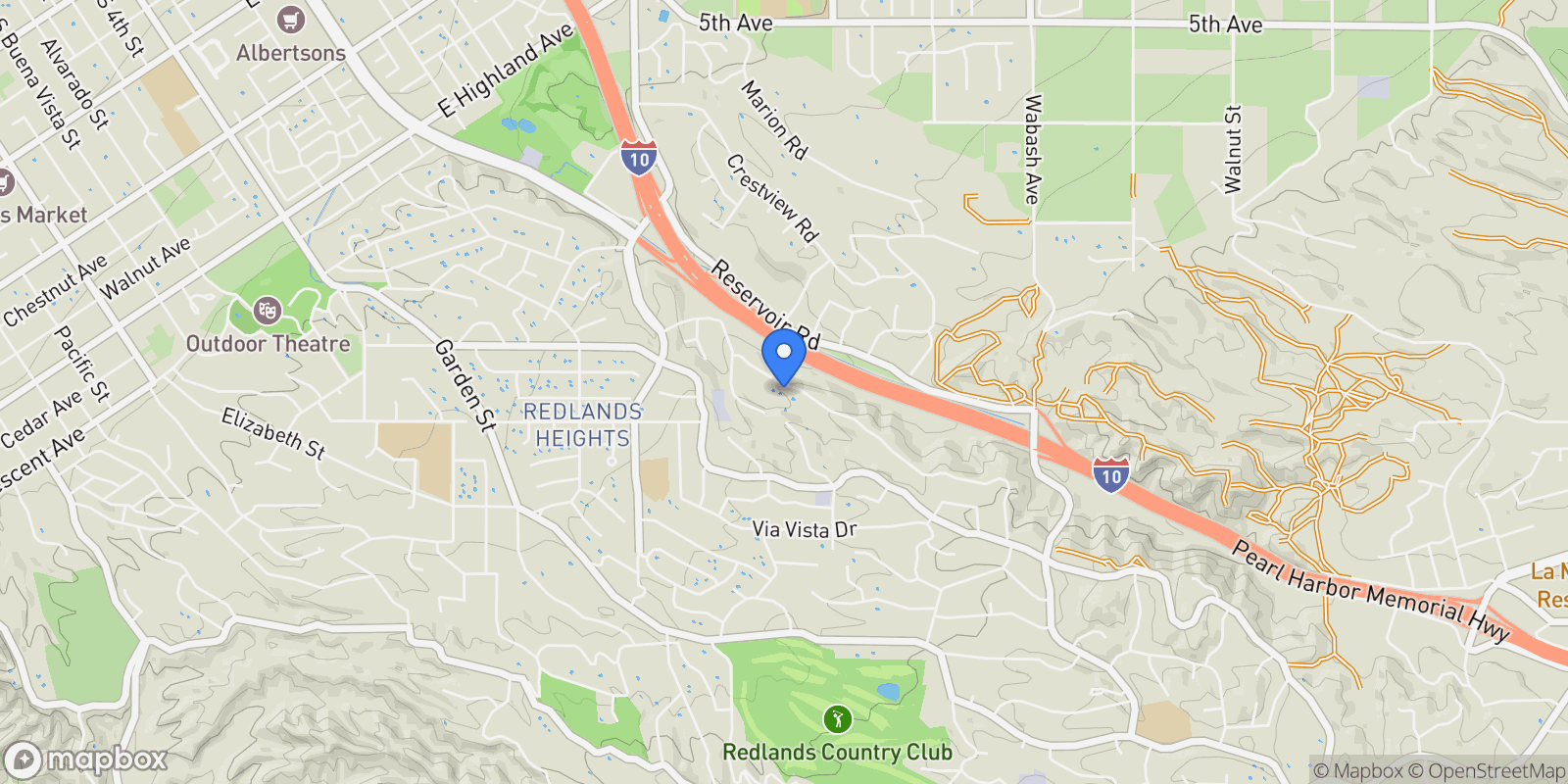 Map showing 512 Golden West Drive, Redlands, CA 92373, Redlands, California, United States.