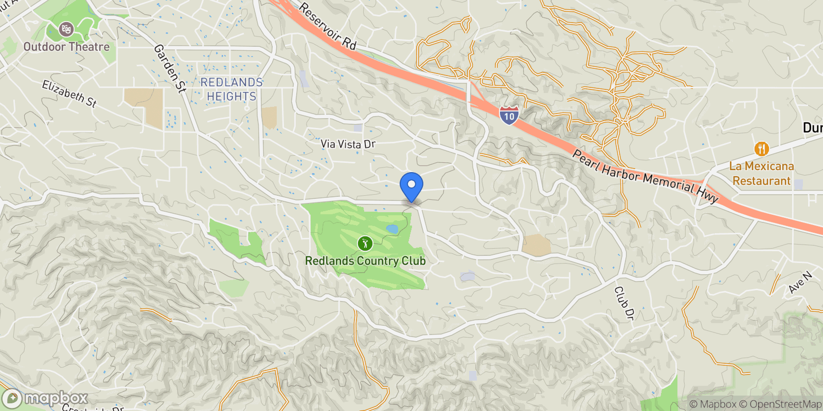 Map showing 546 E Mariposa Drive, Redlands, CA 92373, Redlands, California, United States.