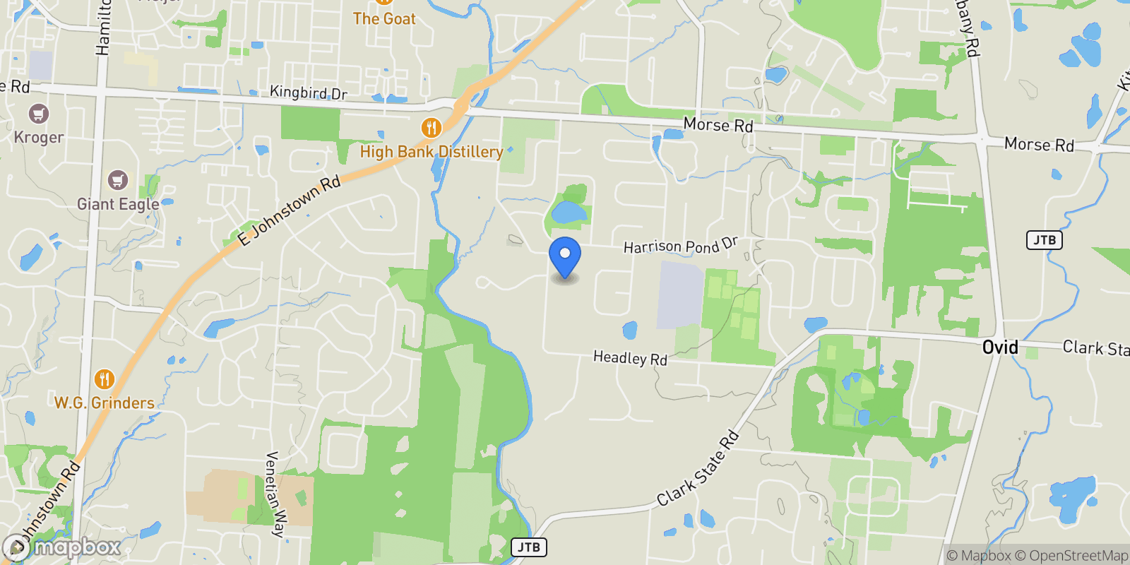 Map showing 4444 Shull Road, Columbus, OH 43230, Columbus, Ohio, United States.
