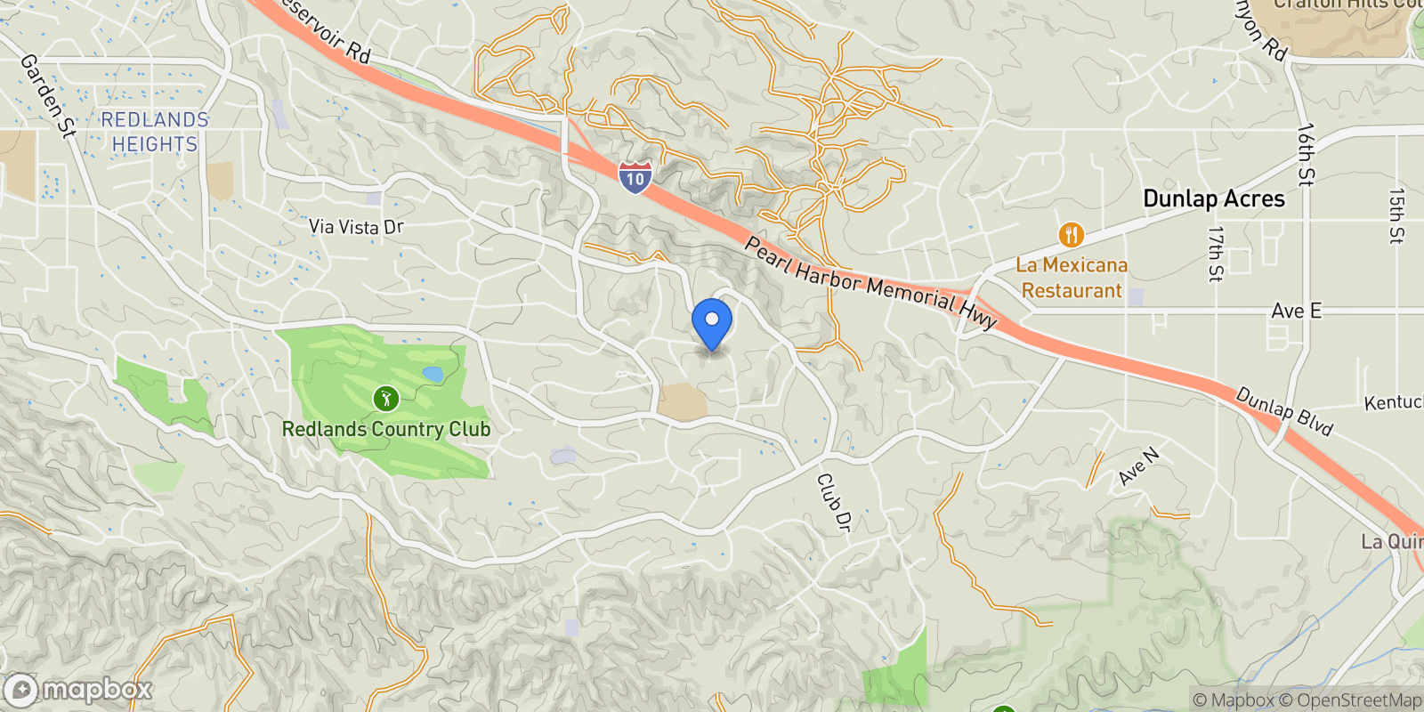 Map showing 1711 Kyle, Redlands, CA 92373, Redlands, California, United States.