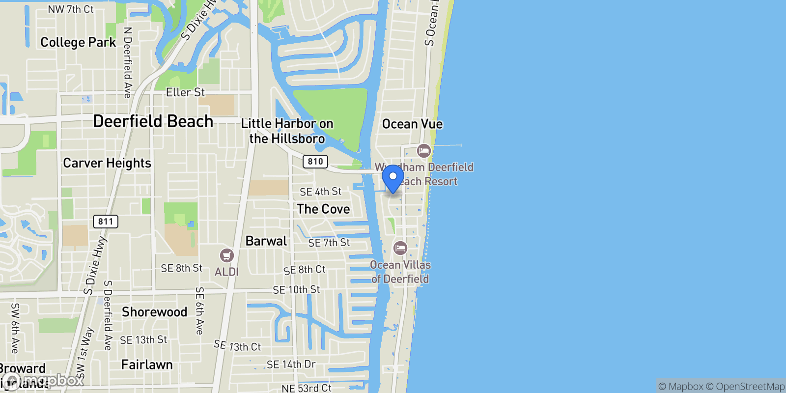Map showing 1900 SE 2nd Street 501, Deerfield Beach, Florida, United States.