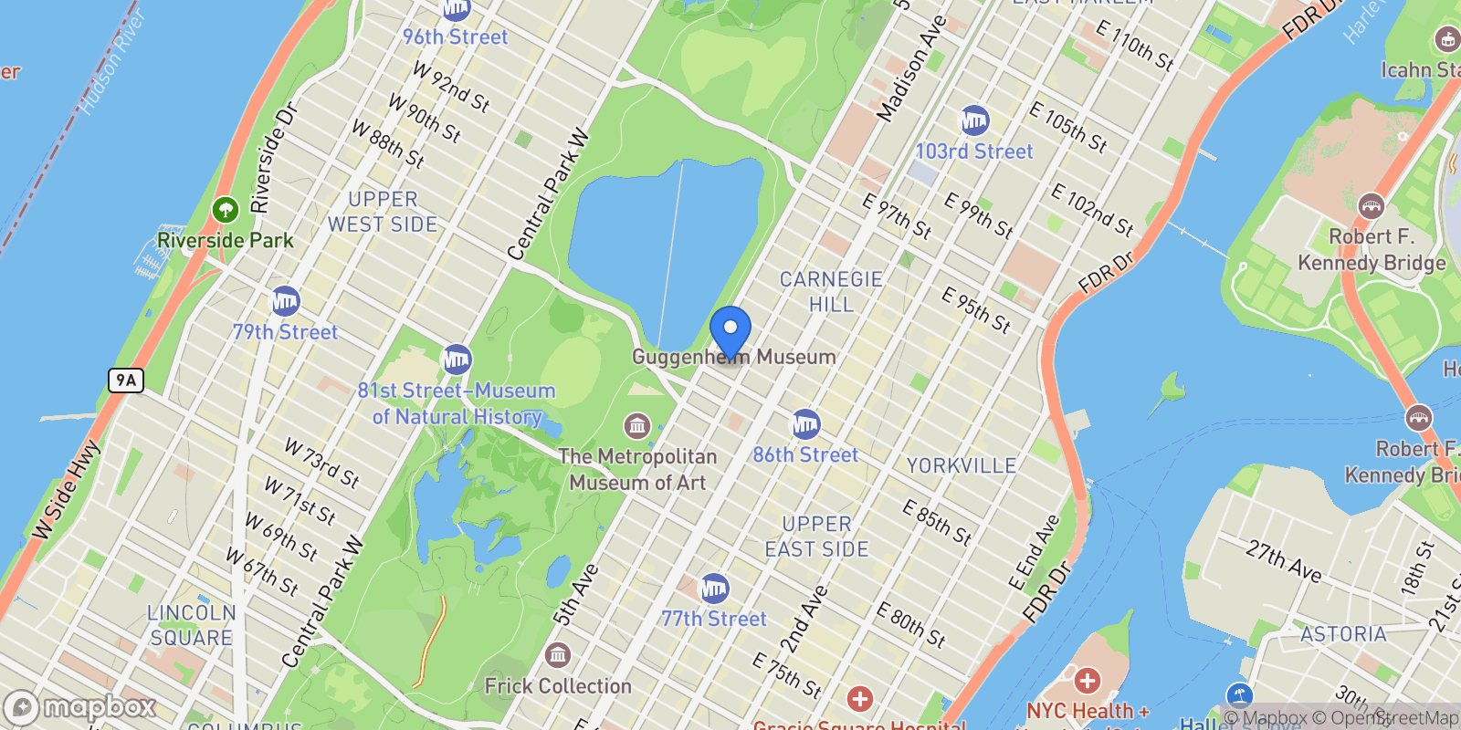 Map showing The Capitol, 12 E 87TH ST, New York, New York, United States.
