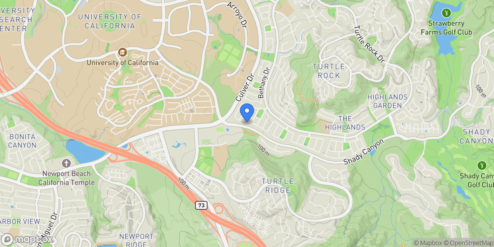 Map showing 5392 Sierra Roja Road, Irvine, California, United States.