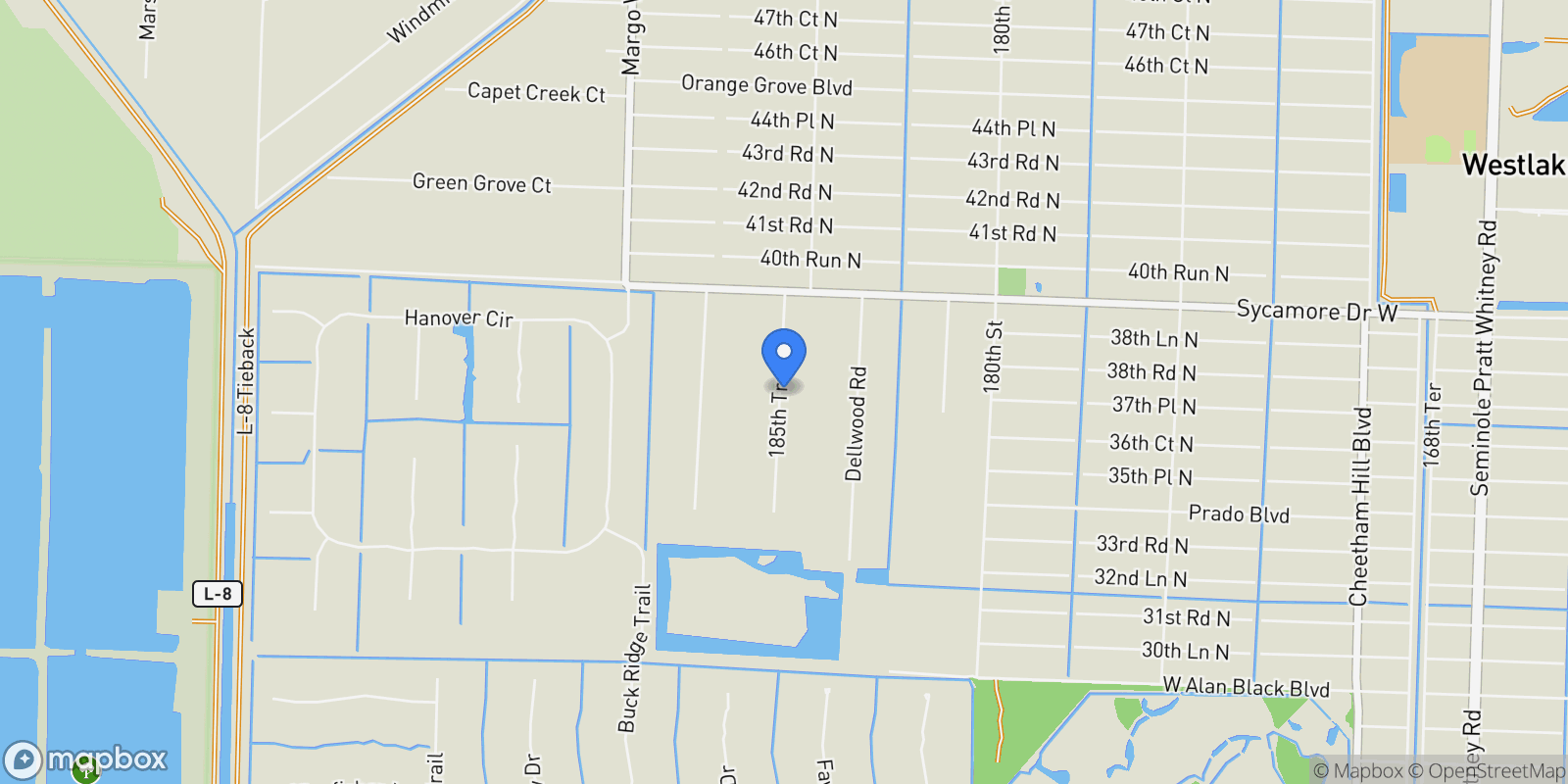 Map showing 3726 185th Trail N, The Acreage, Florida, United States.