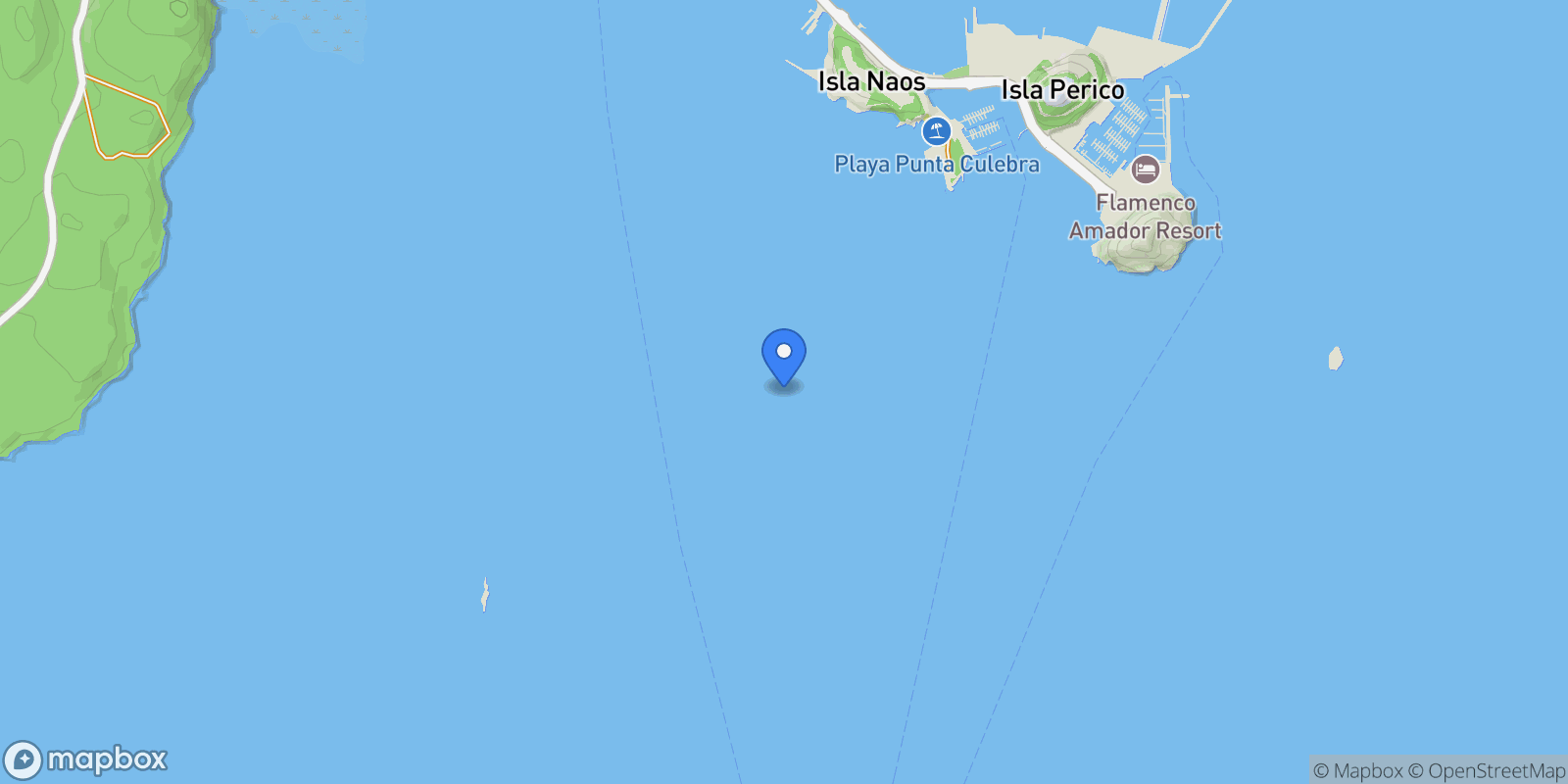 Map showing Panamá OCEAN REEF ISLANDS, CALLE ISLA 2, Panama City, Panama, Panama.