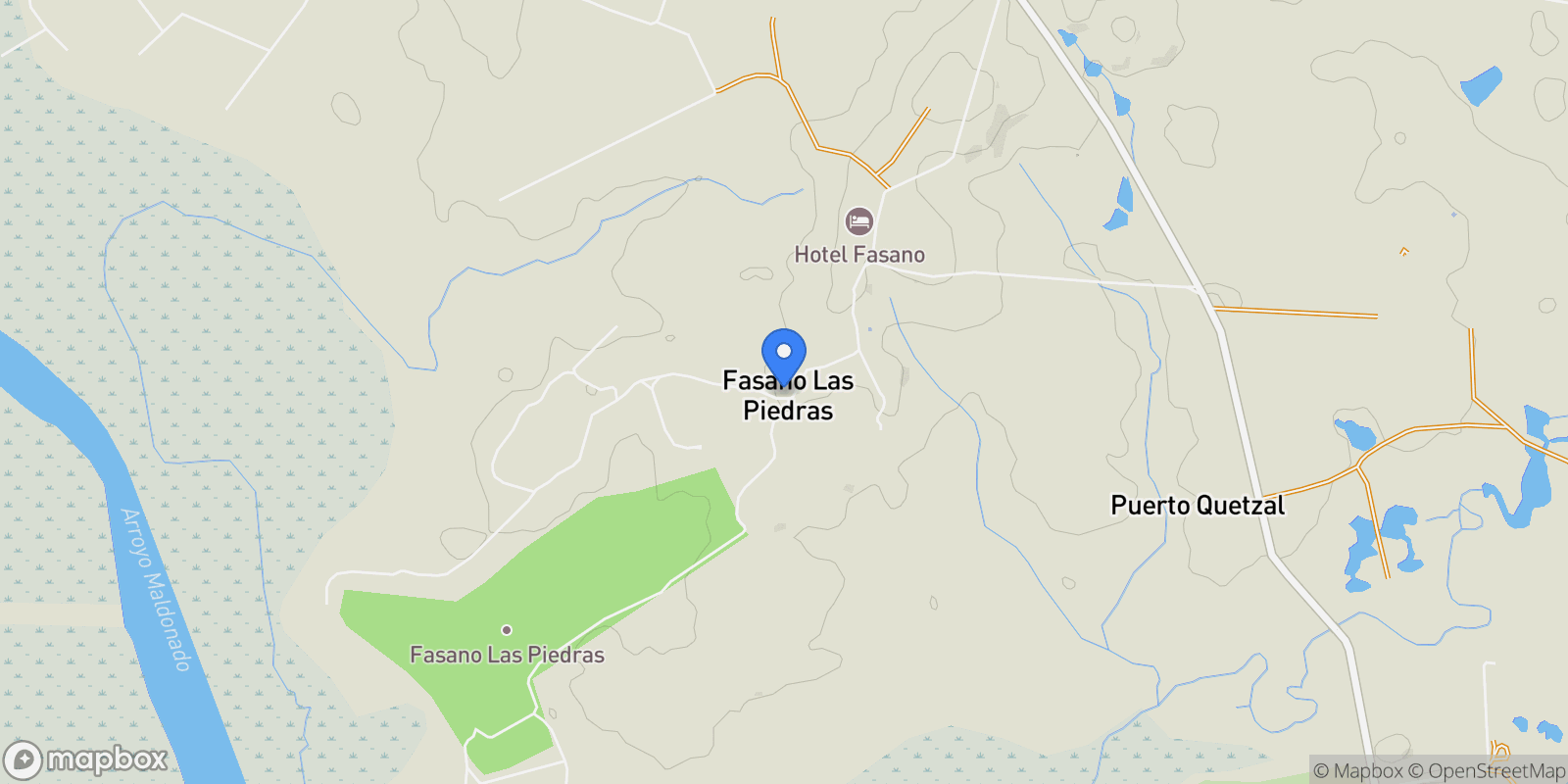 Map showing The Farm House , Fasano Las Piedras, Punta del Este, Uruguay, Fasano las Piedras, Maldonado Department, Uruguay.