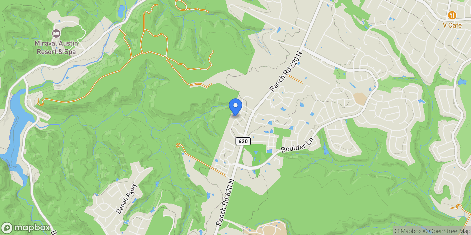 Map showing 9400 Bayshore BND, Austin, Texas, United States.