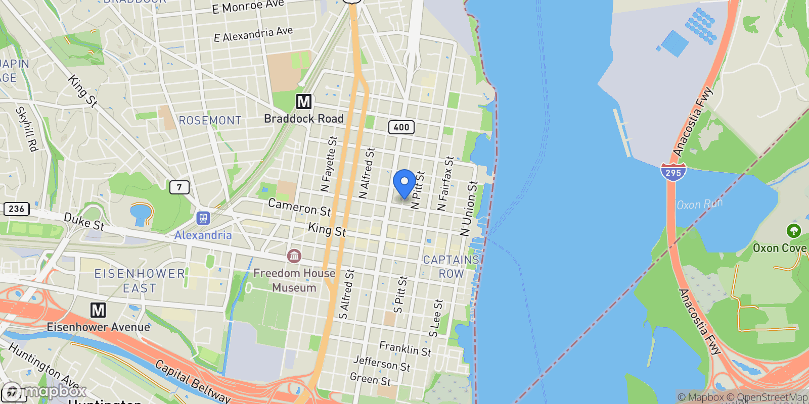 Map showing 307 N Saint Asaph Street, Alexandria, VA 22314, Alexandria, Virginia, United States.