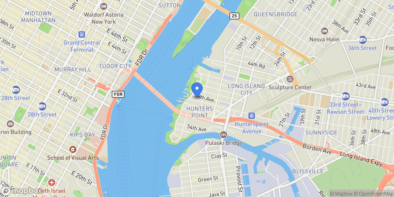 Map showing Citylights, 4-74 48TH AVE, New York, New York, United States.