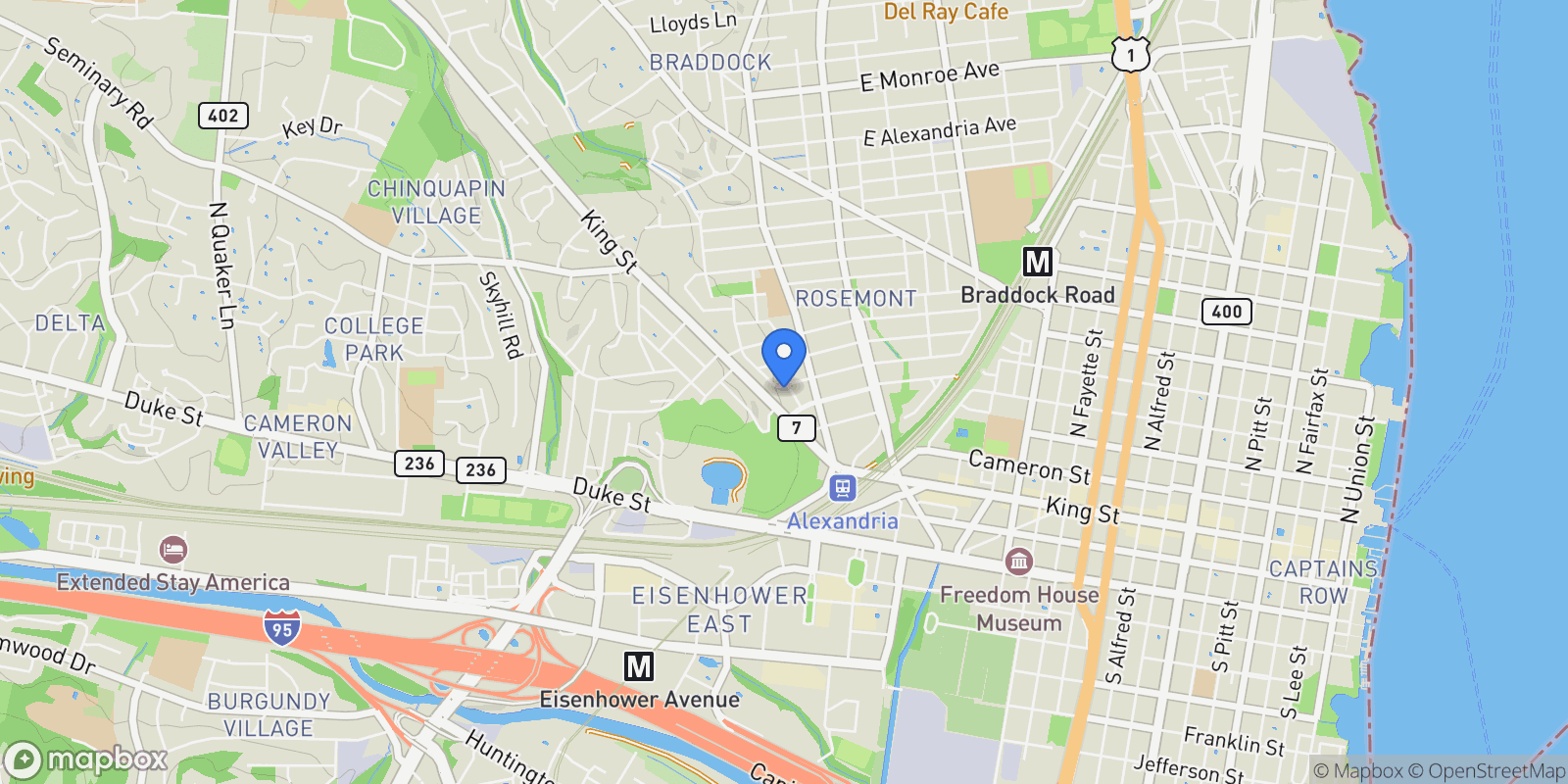 Map showing 206 N View Terrace, Alexandria, VA 22301, Alexandria, Virginia, United States.