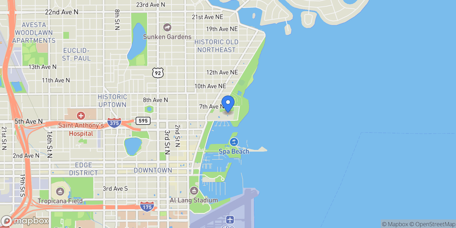 Map showing 555 5TH Avenue NE, #511, St Petersburg, FL, 33701, USA, St. Petersburg, Florida, United States.