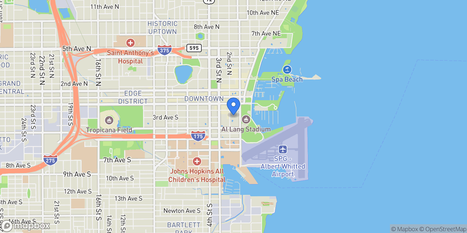 Map showing 301 1ST Street S, #1205, St Petersburg, FL, 33701, USA, St. Petersburg, Florida, United States.