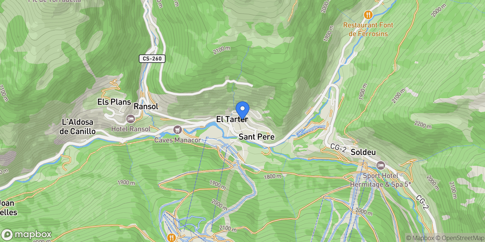 Map showing Sola del tarter, Canillo, El Tarter, Canillo, Andorra.