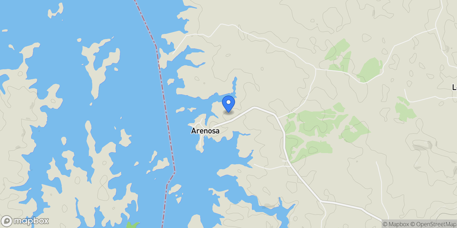 Map showing Arenosa, Provincia de Panamá Oeste, Panama.