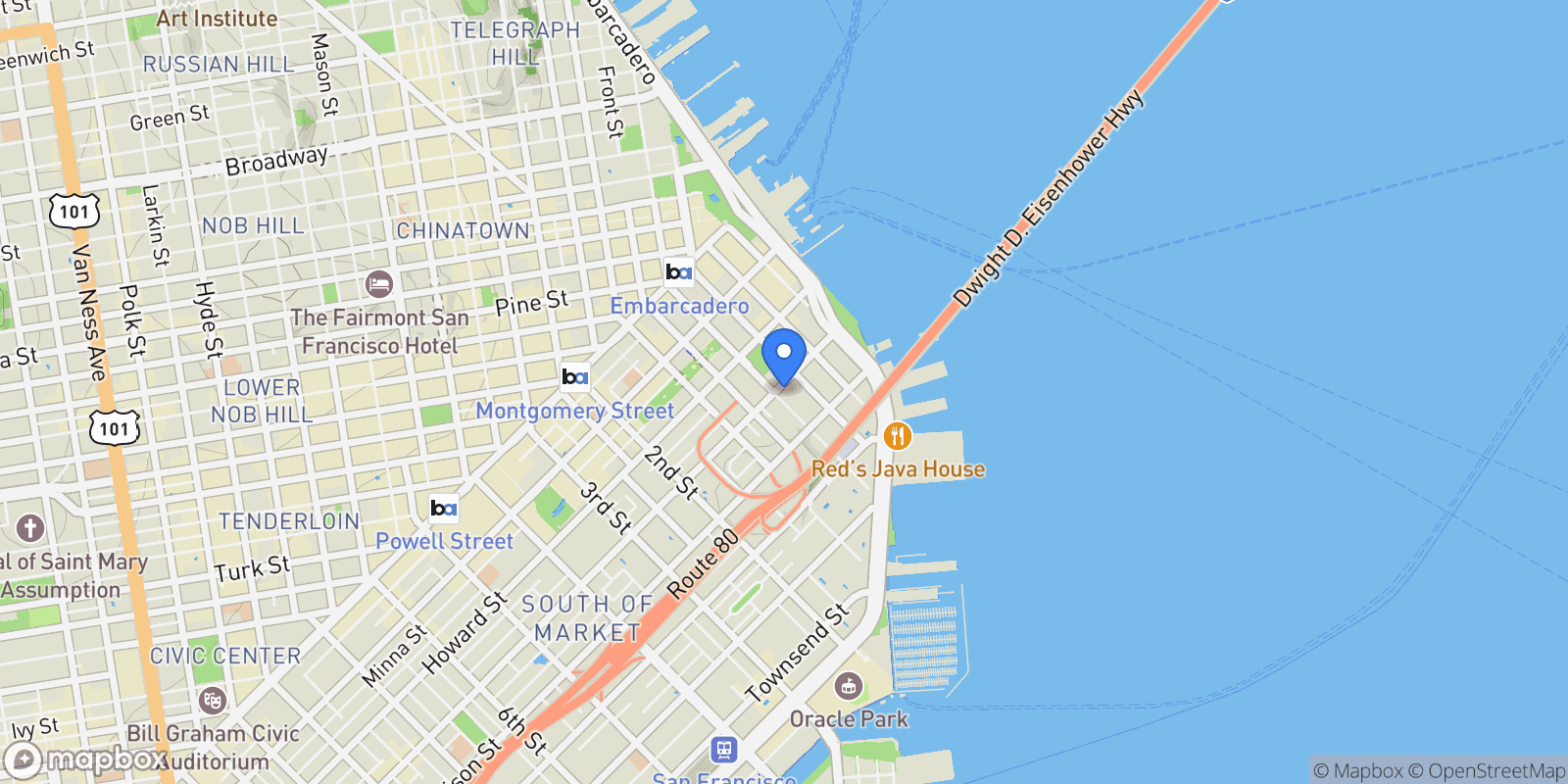 Map showing 201 Folsom Street 20E, San Francisco, California, United States.
