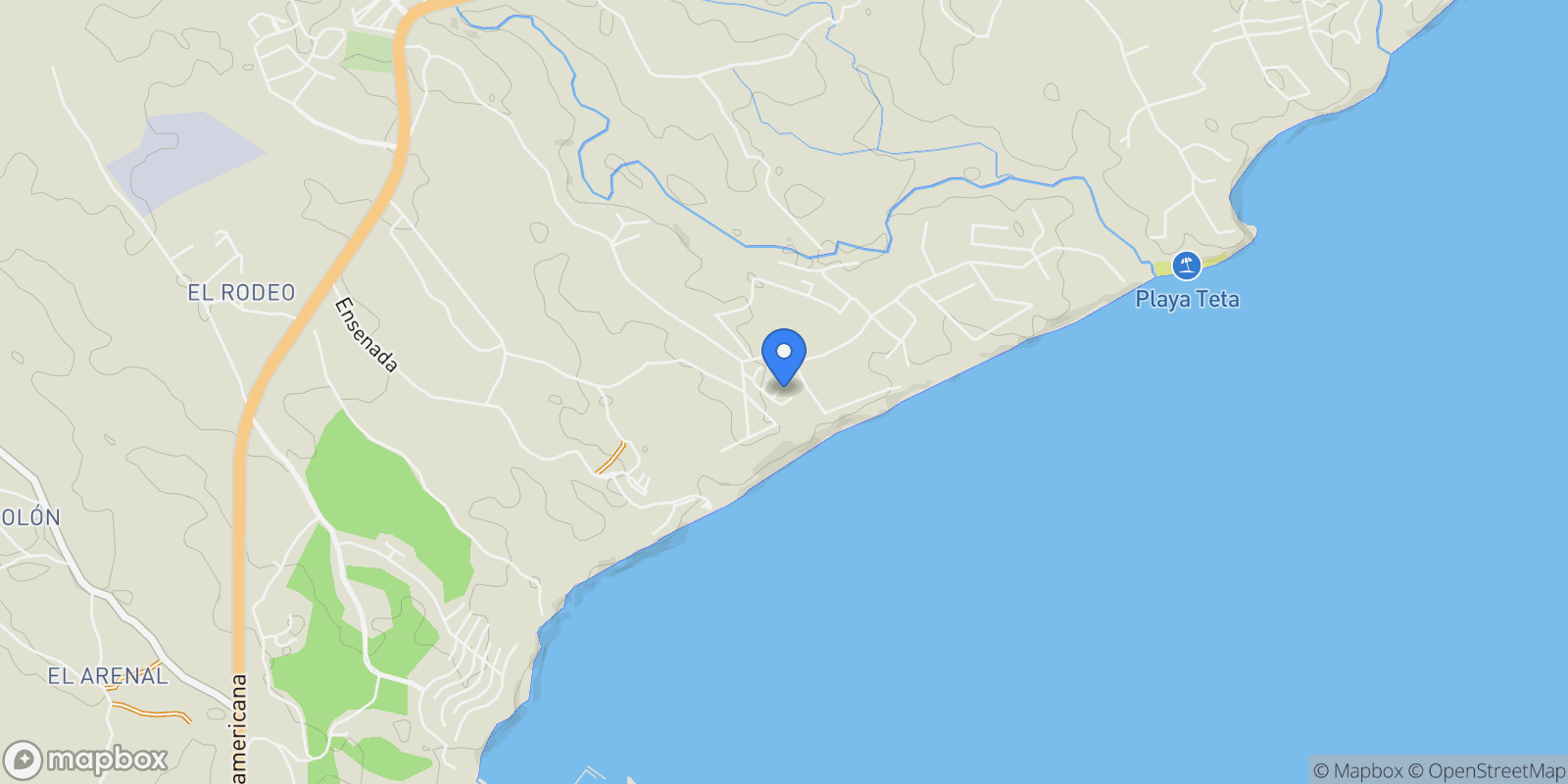 Map showing San Carlos District, Panama, Panama.