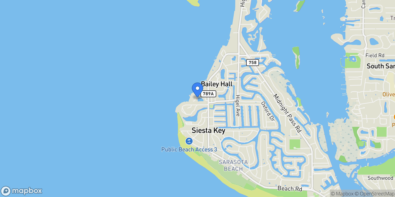 Map showing 35 Sandy Cove Road, #2A, Sarasota, FL, 34242, USA, Siesta Key, Florida, United States.