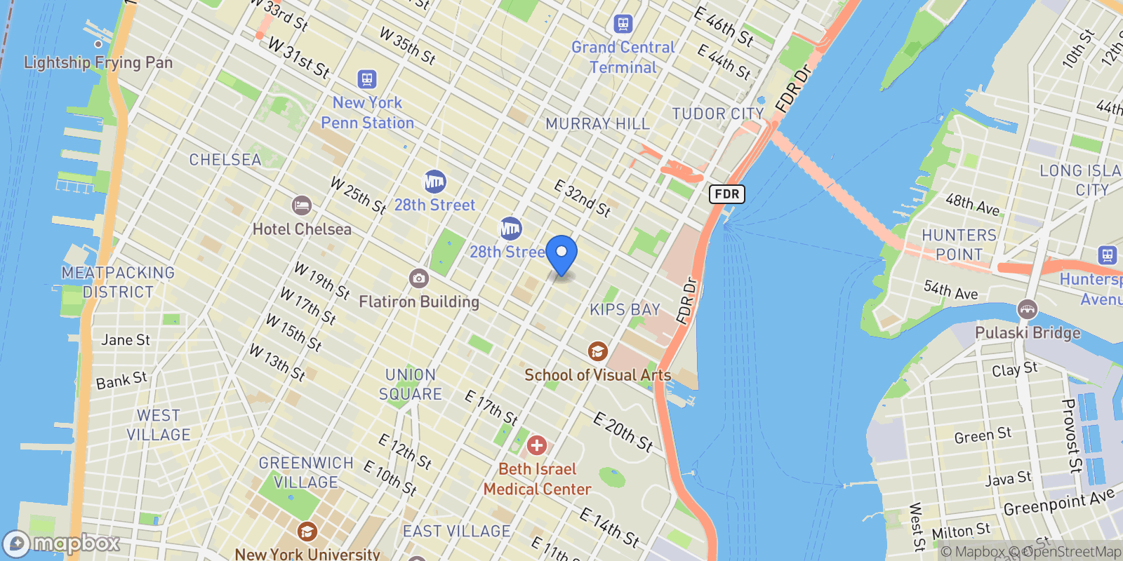 Map showing Victoria House, 200 E 27TH ST, New York, New York, United States.
