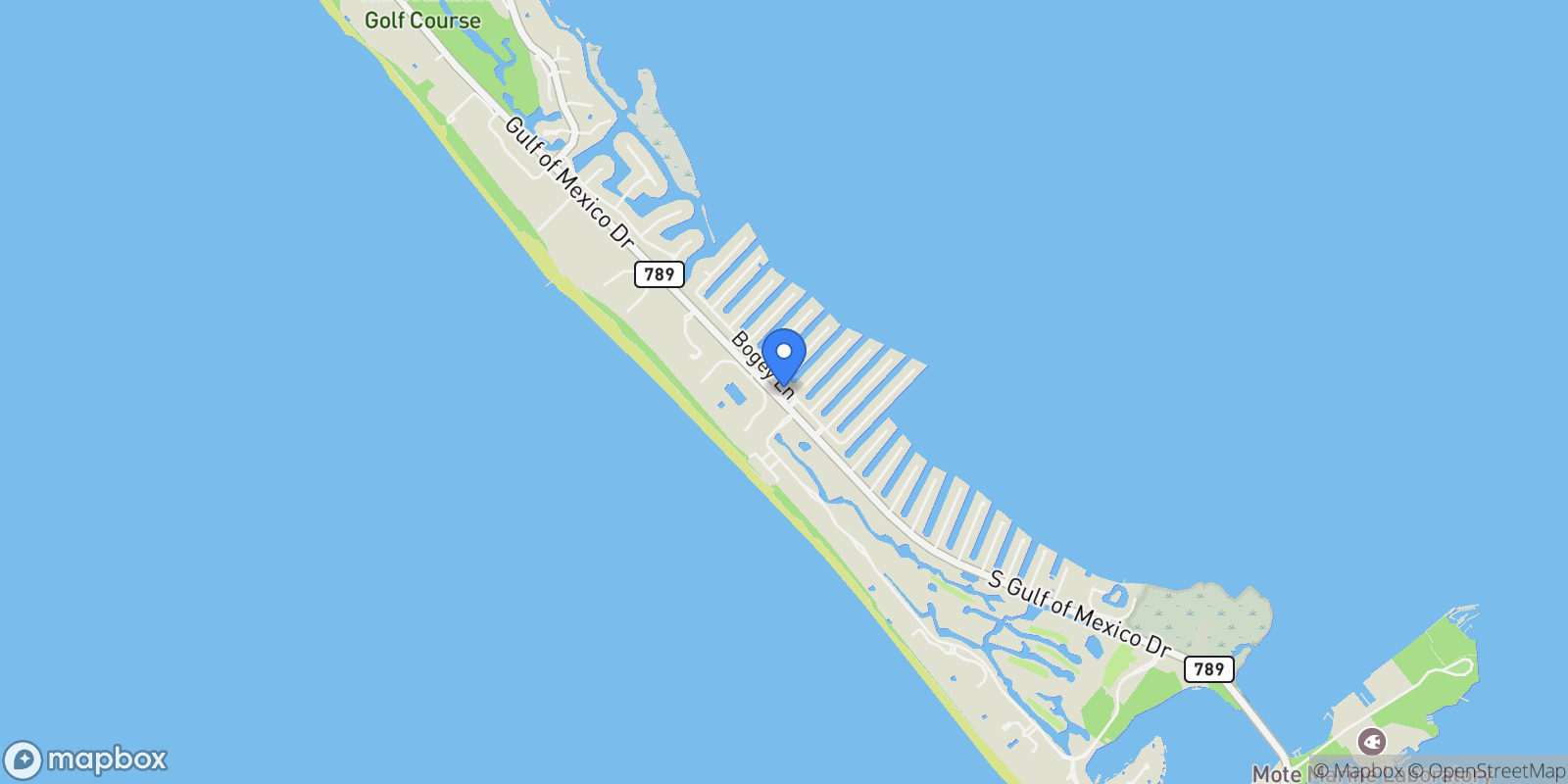 Map showing 1050 Bogey Lane, #None, Longboat Key, FL, 34228, USA, Longboat Key, Florida, United States.