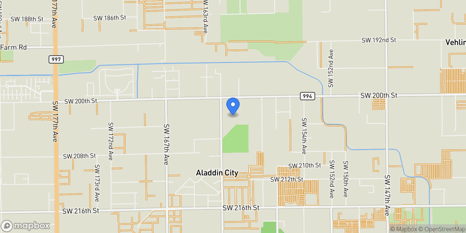 Map showing 20551 SW 162nd Ave, Miami, Florida, United States.