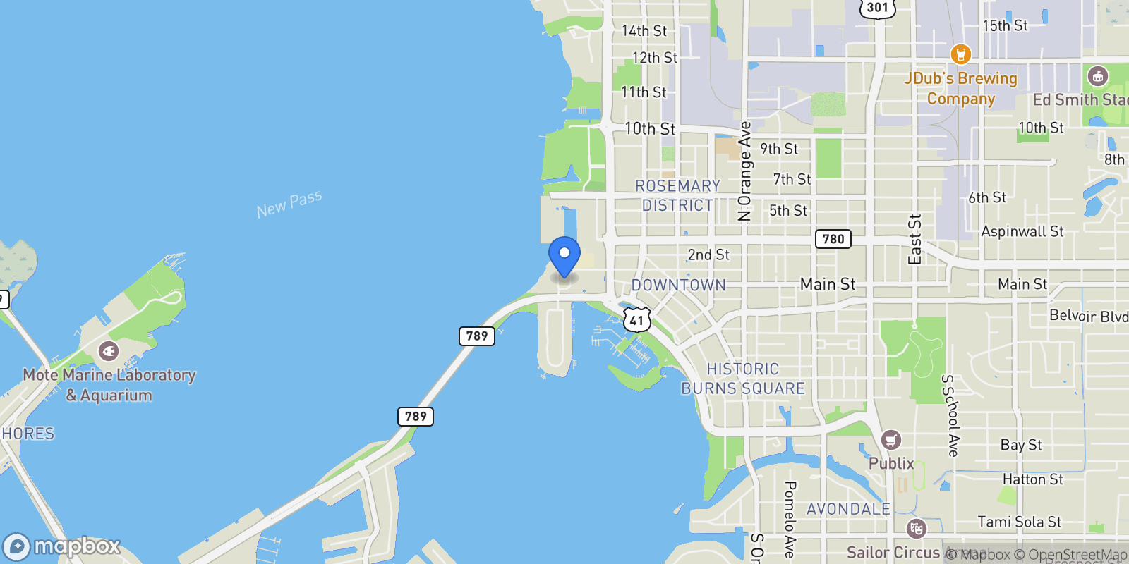 Map showing 35 Watergate Drive, #1201, Sarasota, FL, 34236, USA, Sarasota, Florida, United States.