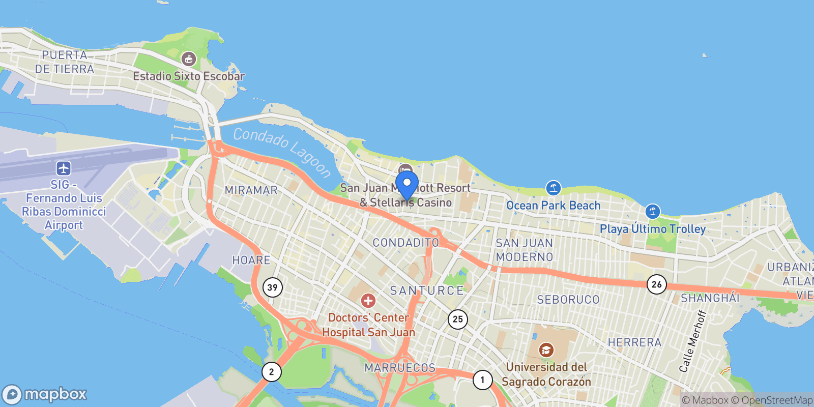 Map showing San Juan LUCHETTI 1302, San Juan, San Juan, Puerto Rico.