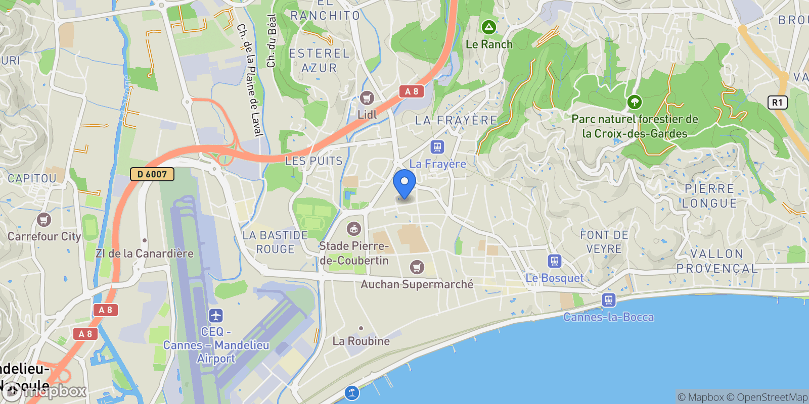 Map showing 06150 Cannes, France, Cannes, Provence-Alpes-Côte d'Azur, France.