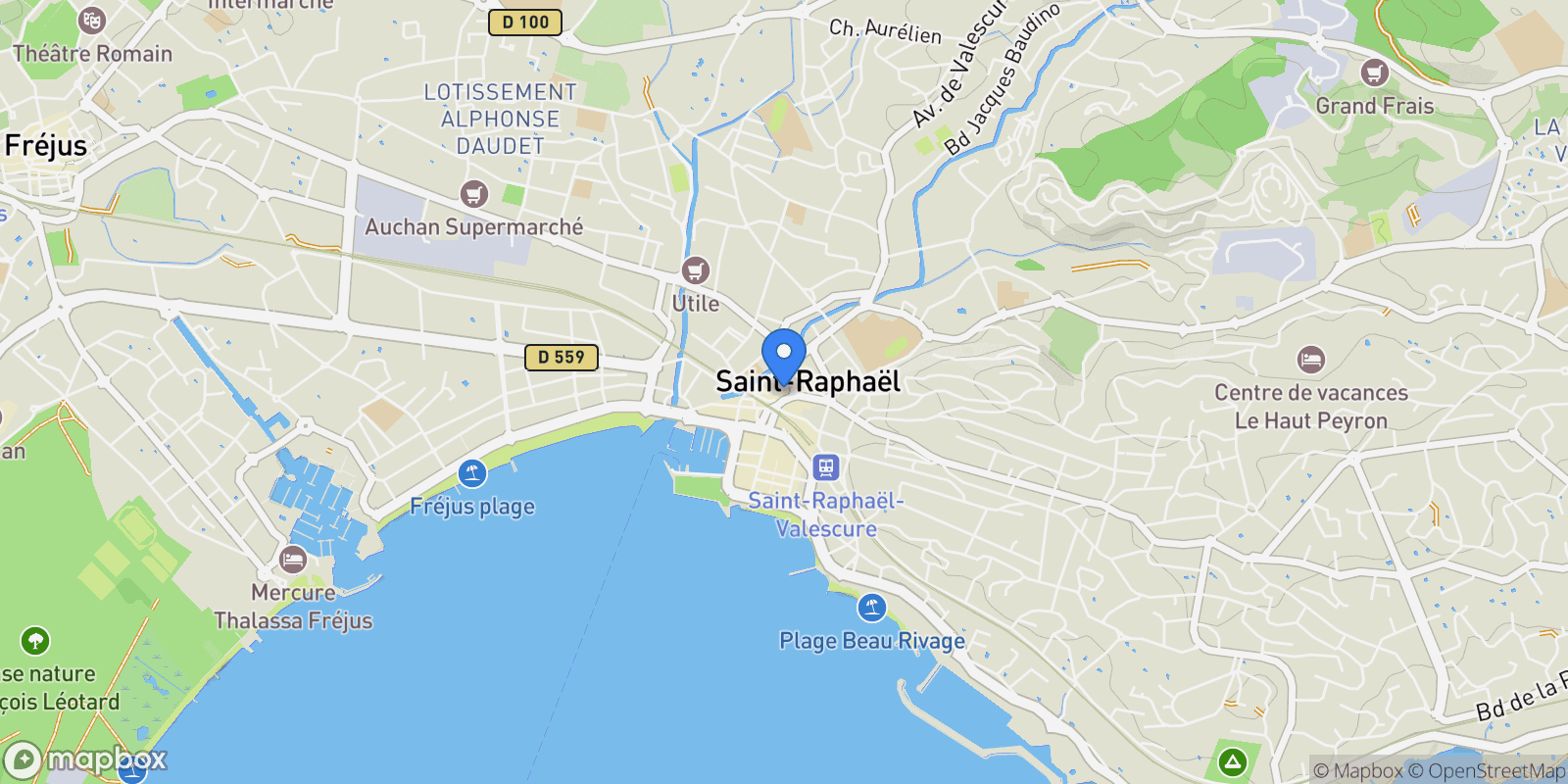 Map showing 83700 Saint-Raphaël, France, Saint-Raphaël, Provence-Alpes-Côte d'Azur, France.