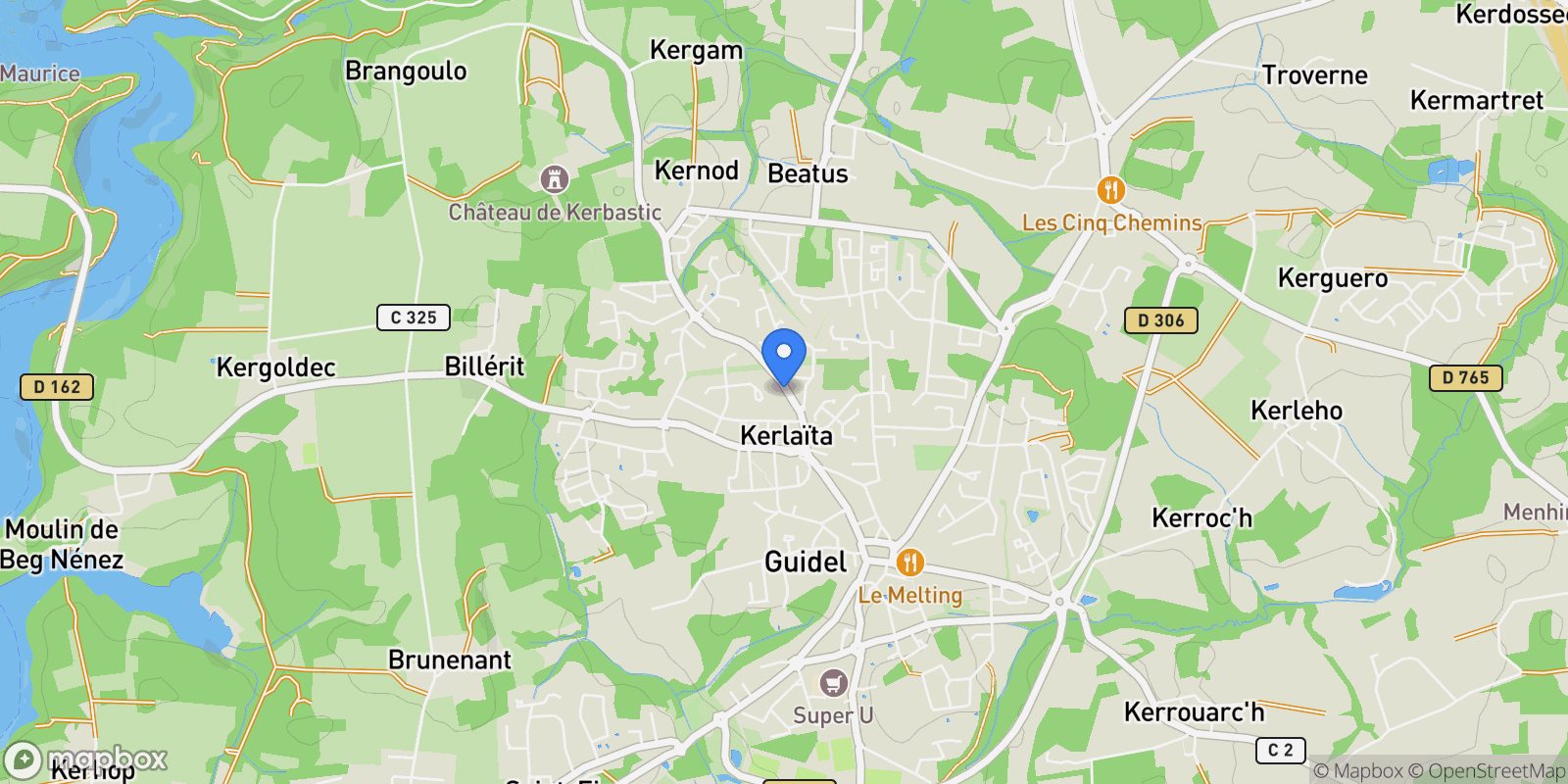 Map showing Guidel, Brittany, France.