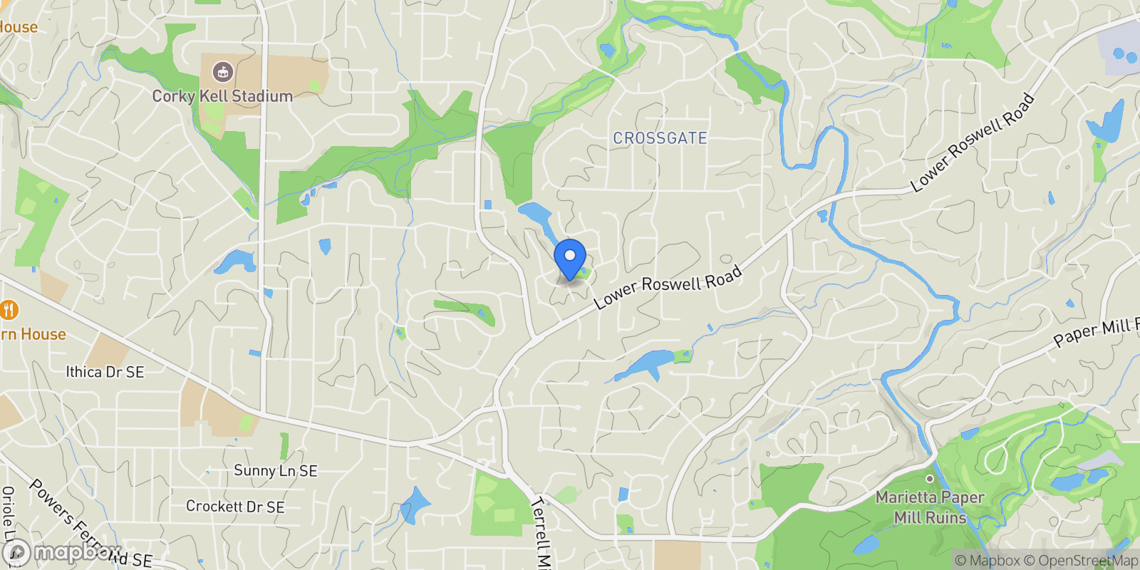 Map showing Marietta, Georgia, United States.