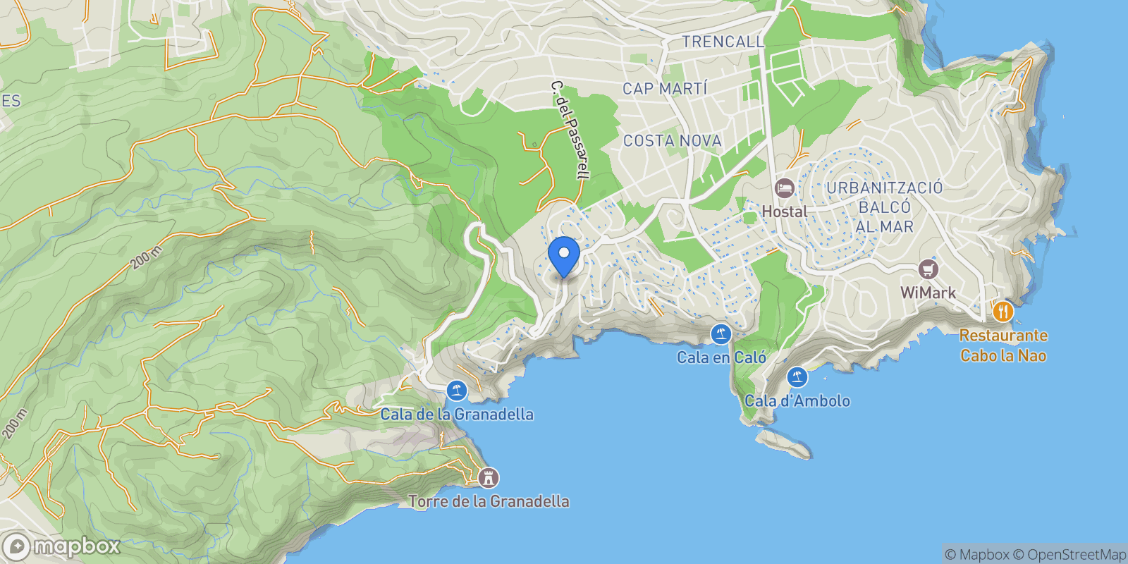 Map showing Xabia / Javea, Valencian Community, Spain.