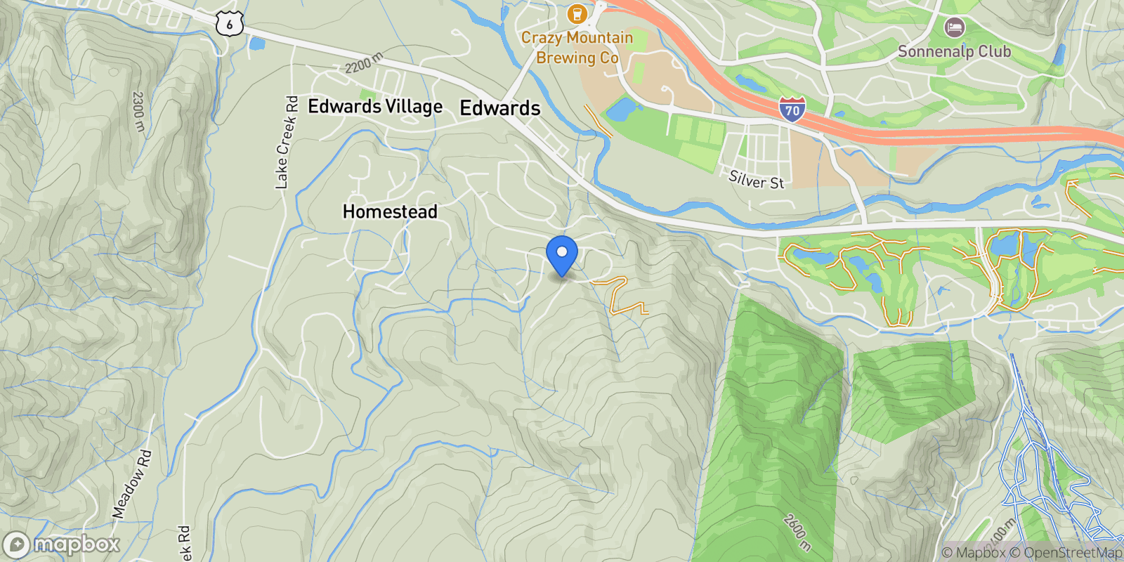 Map showing 11 Russell Trail, Edwards, Colorado, United States.