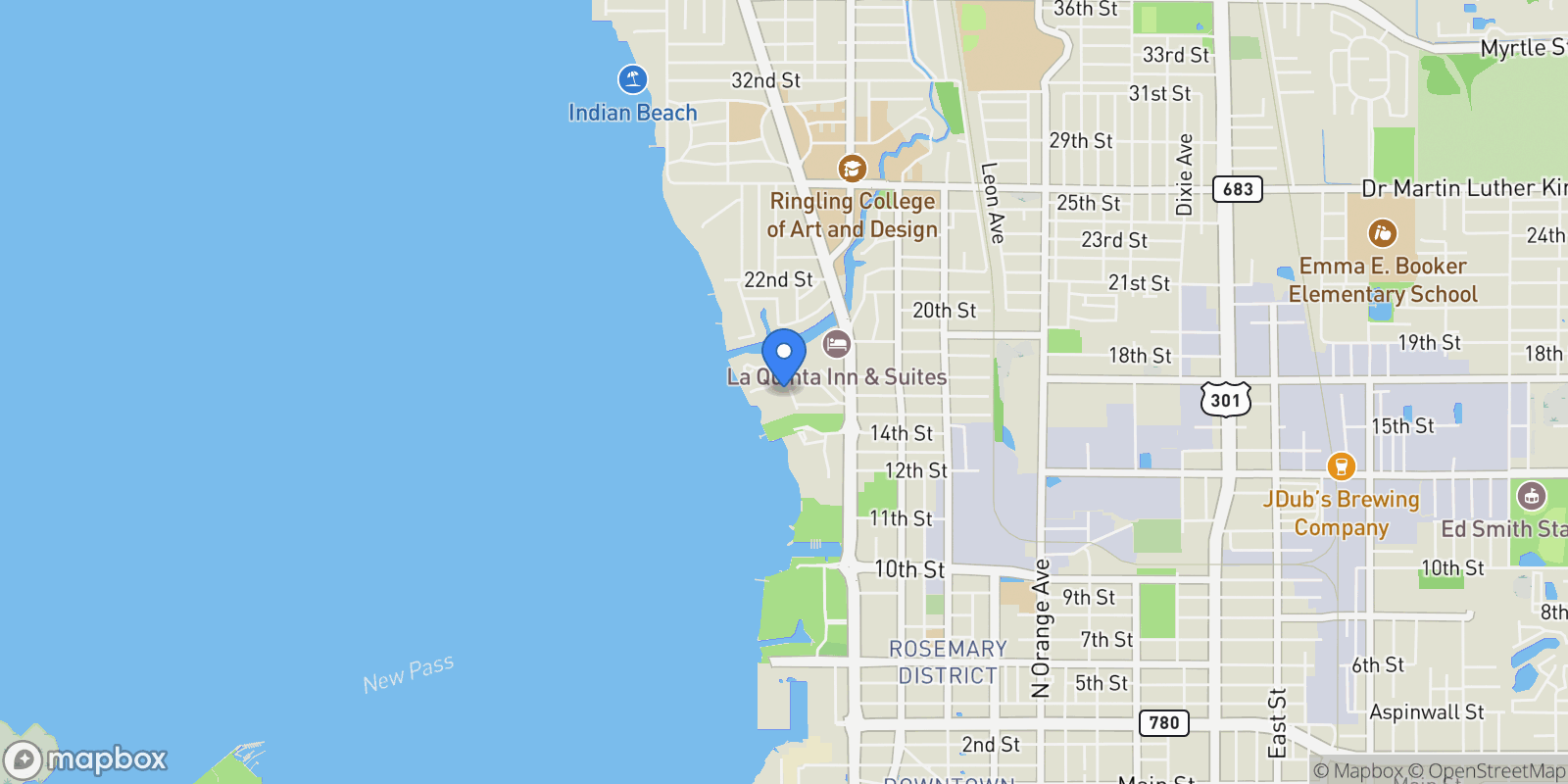 Map showing 1617 Palmetto Lane, #None, Sarasota, FL, 34236, USA, Sarasota, Florida, United States.