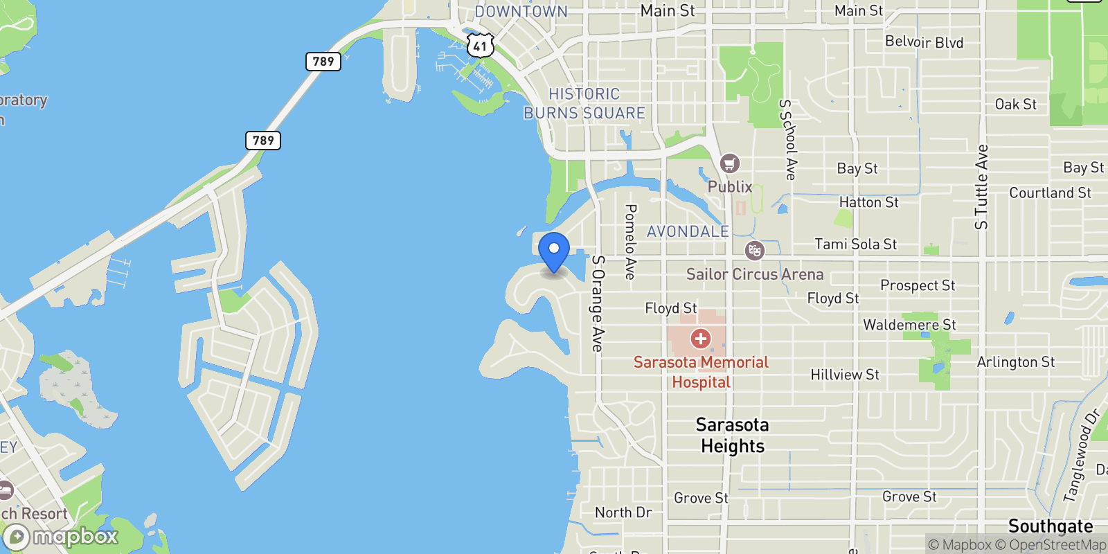 Map showing 1349 Harbor Drive, #None, Sarasota, FL, 34239, USA, Sarasota, Florida, United States.