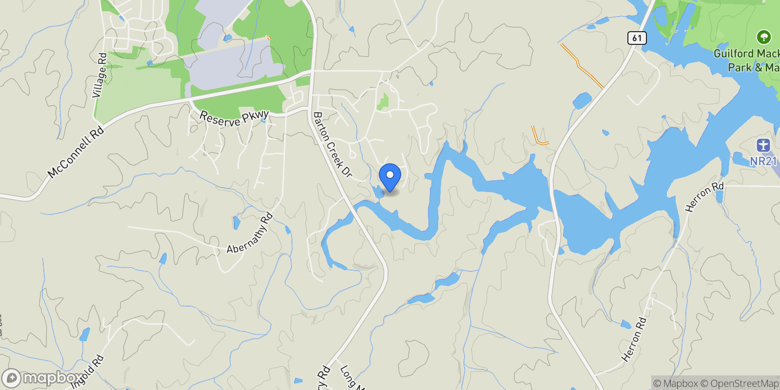 Map showing 2006 Otter Creek Drive, Whitsett, North Carolina, United States.