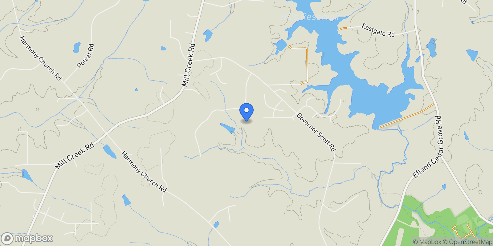 Map showing 405 Trotting Trail, Efland, North Carolina, United States.