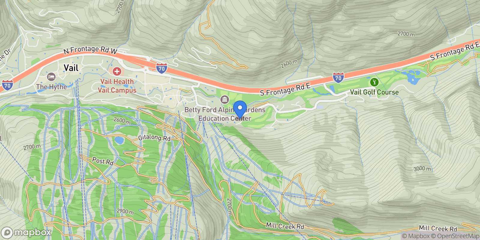 Map showing 600 Vail Valley Drive 310, Vail, Colorado, United States.