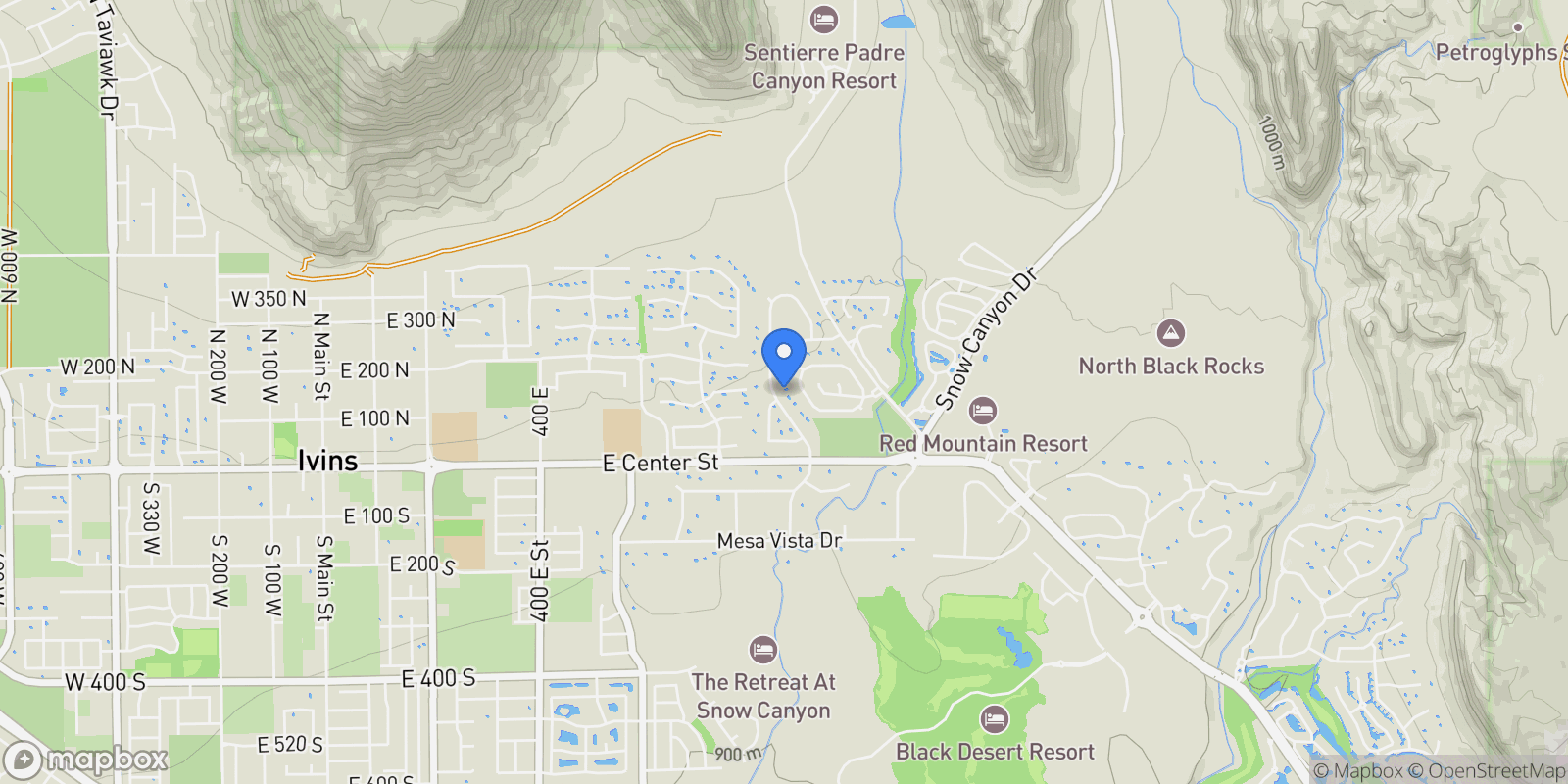 Map showing 126 N Painted Hills DR, Ivins, Utah, United States.