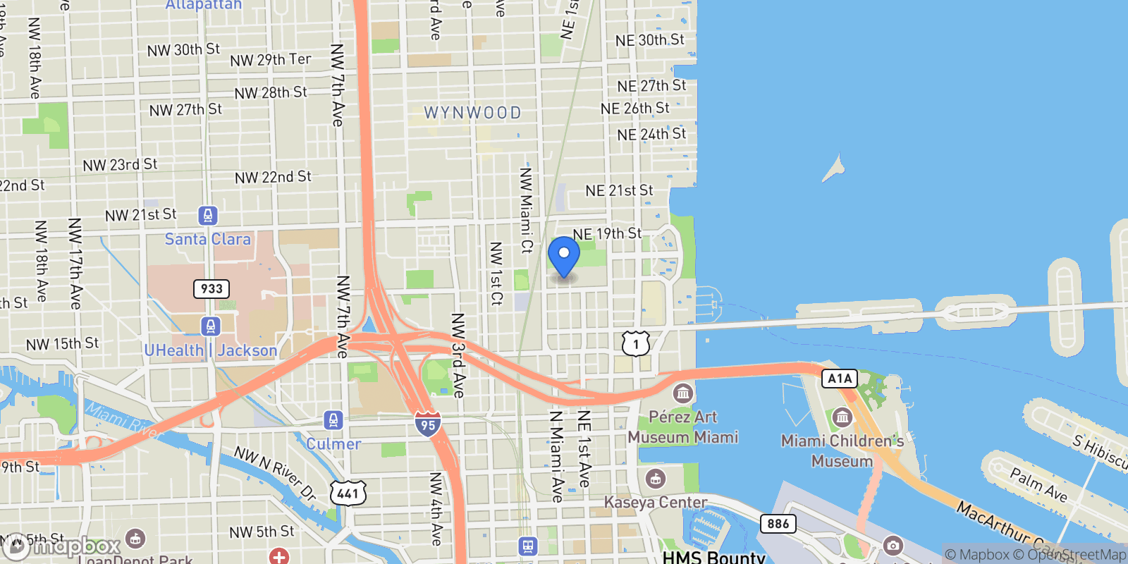 Map showing 1749 NE Miami Ct, #606, Miami, Florida, United States.