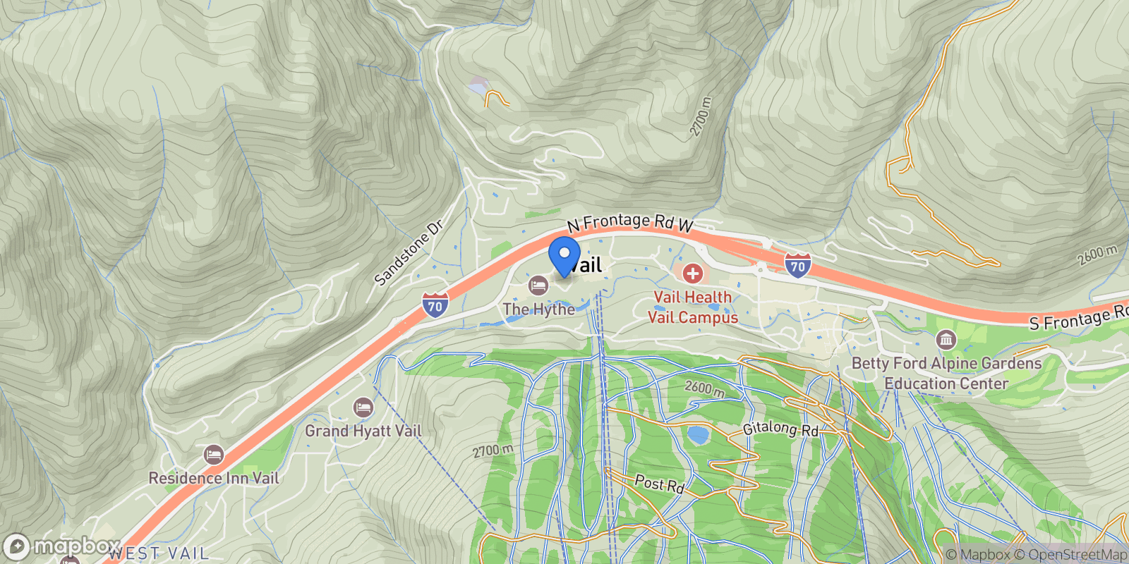 Map showing 635 Lionshead Place 382, Vail, Colorado, United States.