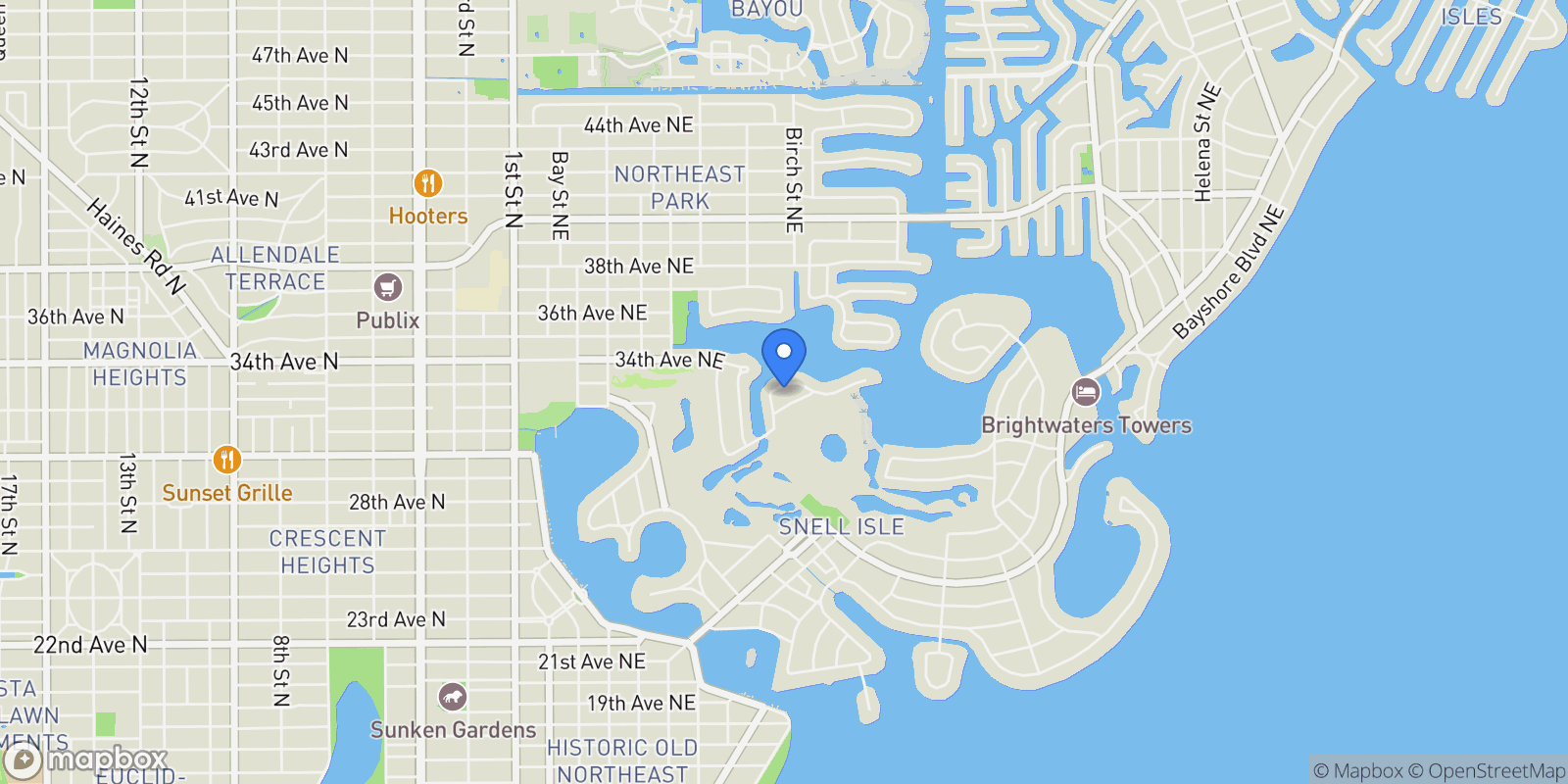 Map showing 944 31st Terrace, St Petersburg, FL, 33704, USA, St. Petersburg, Florida, United States.