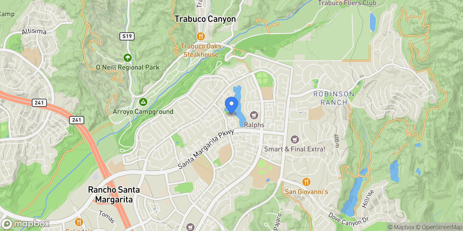 Map showing 231 Montana Del Lago, Rancho Santa Margarita, California, United States.