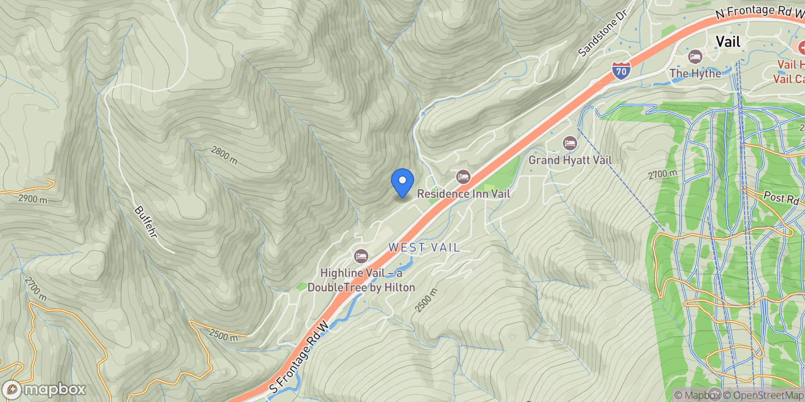 Map showing 2079 Chamonix Lane 5, Vail, Colorado, United States.