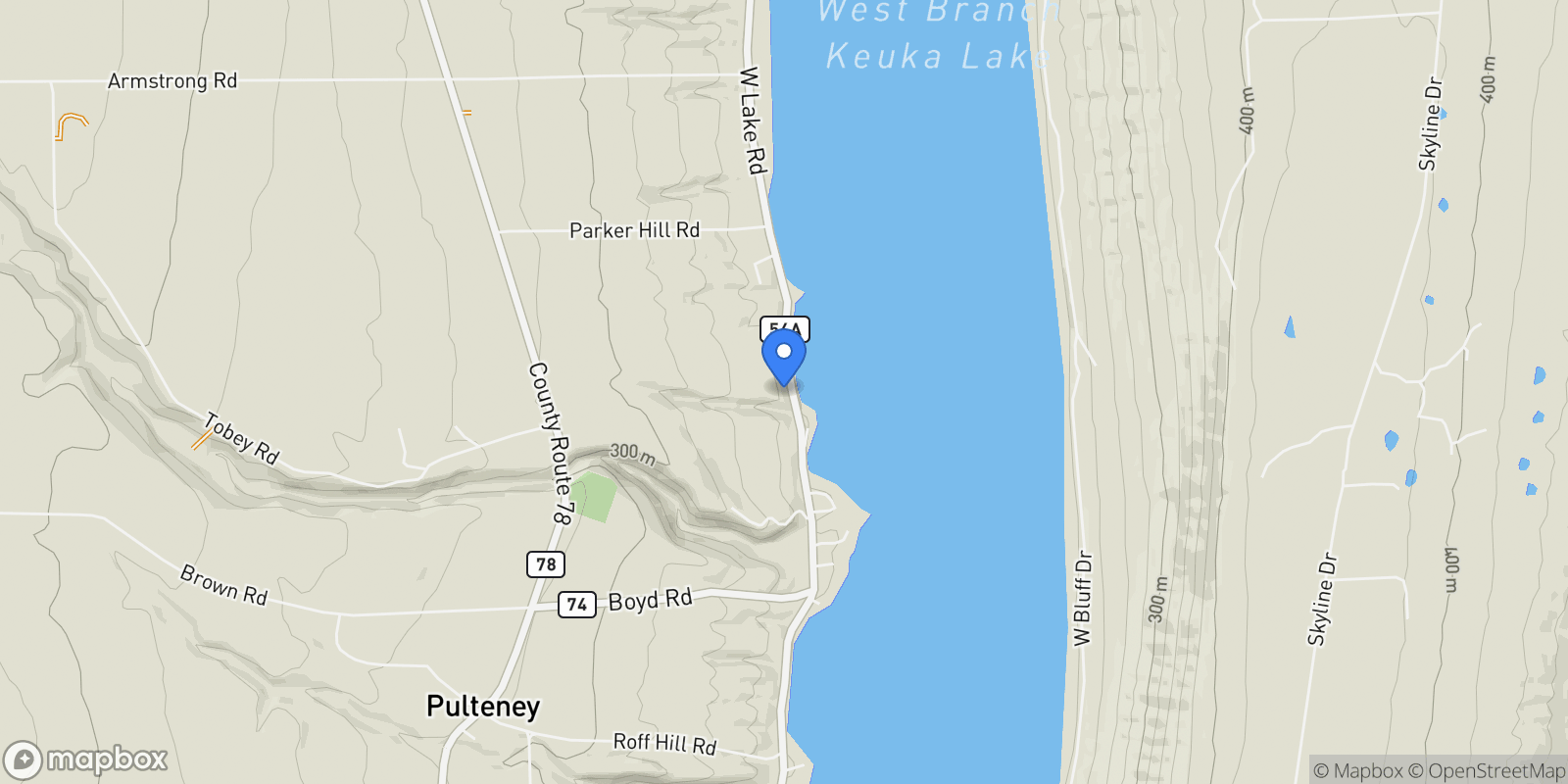 Map showing 15079 W Lake Road, Pulteney, NY 14418, Pulteney, New York, United States.