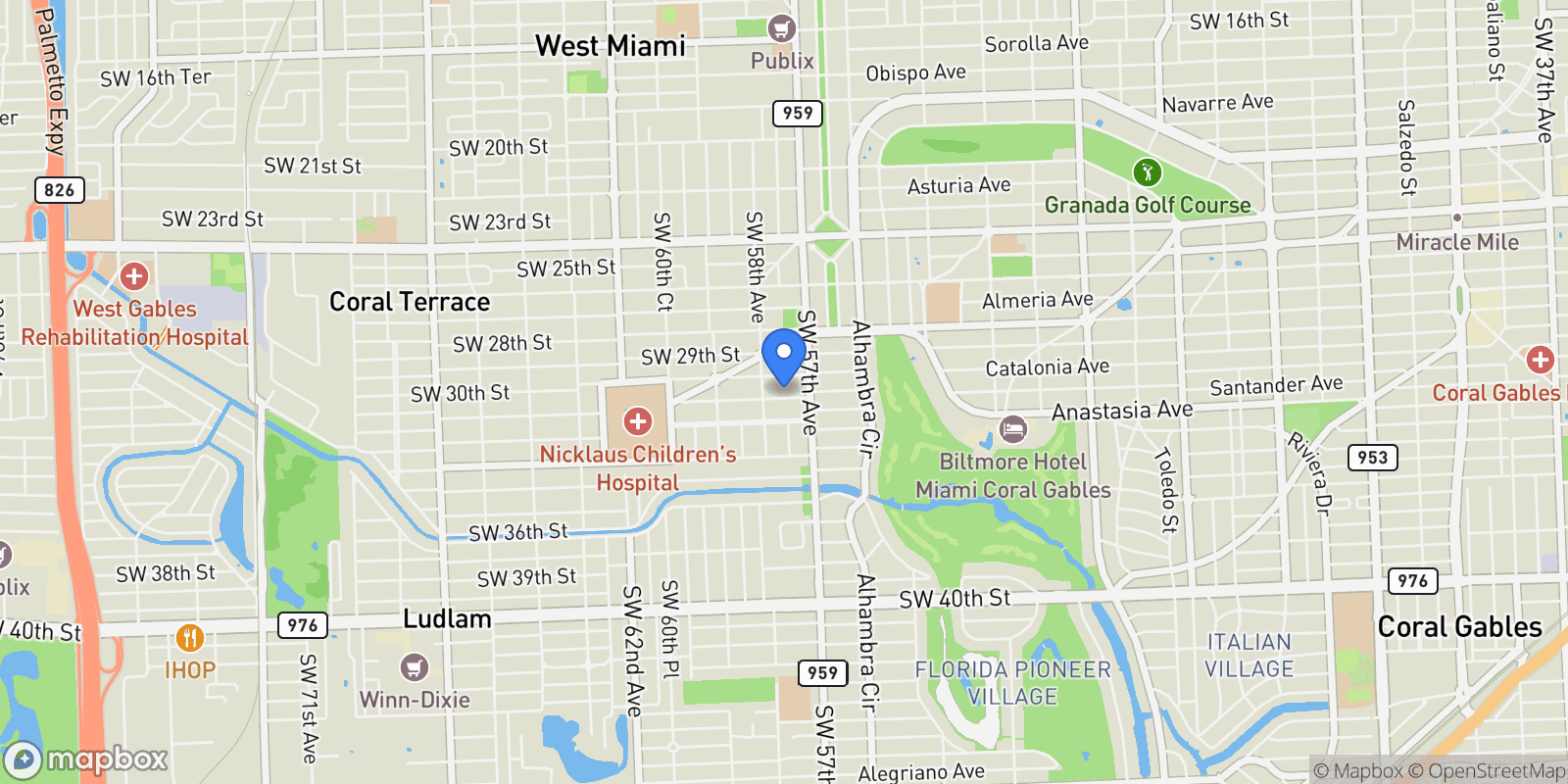 Map showing 5753 SW 31st St, Miami, Florida, United States.