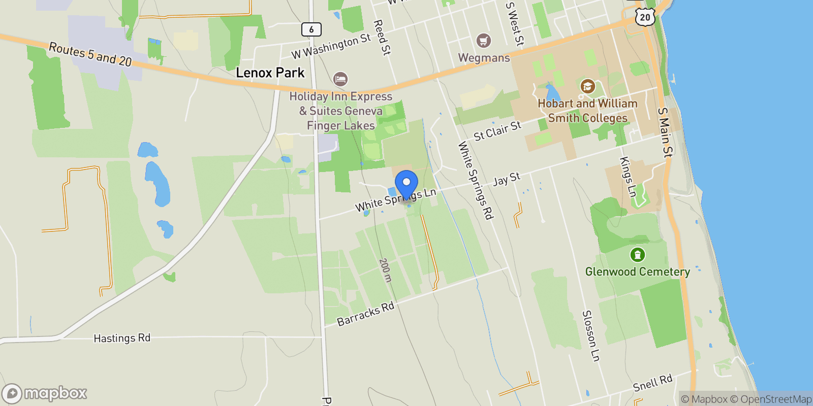 Map showing 65 White Springs Lane, Geneva, NY 14456, Geneva, NY, United States.