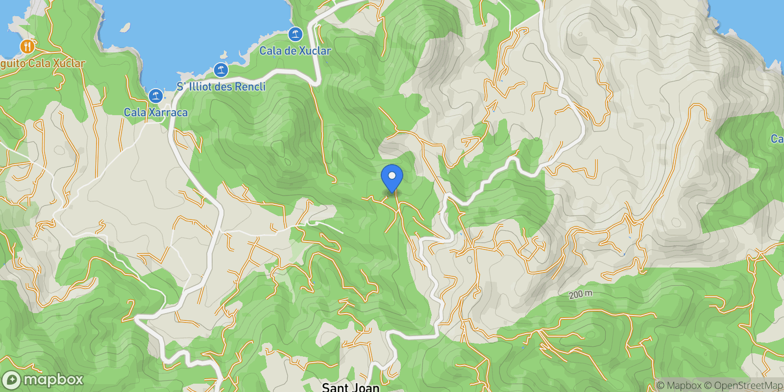 Map showing Sant Joan de Labritja, Balearic Islands, Spain.