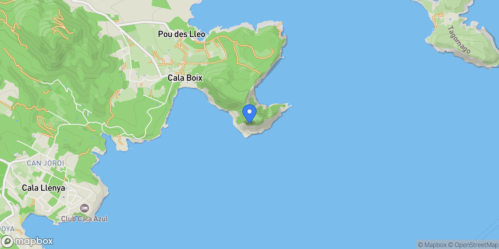 Map showing Santa Eularia des Riu, Balearic Islands, Spain.