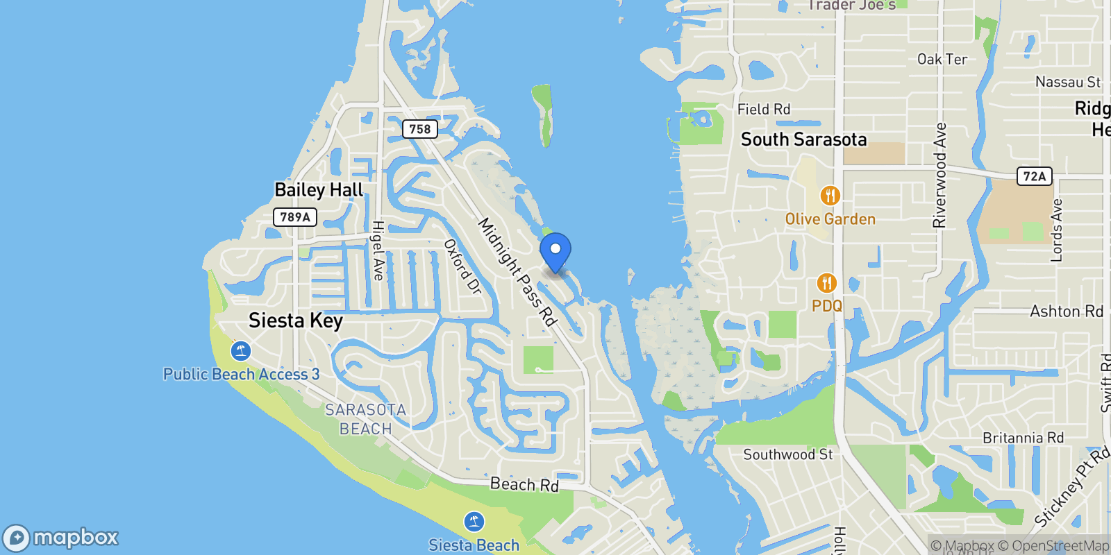 Map showing 5131 Jungle Plum Rd, Siesta Key, FL 34242, Siesta Key, Florida, United States.
