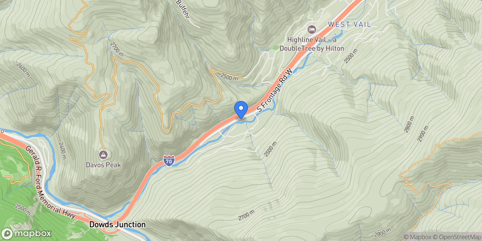 Map showing 2764 S Frontage Road, Vail, Colorado, United States.